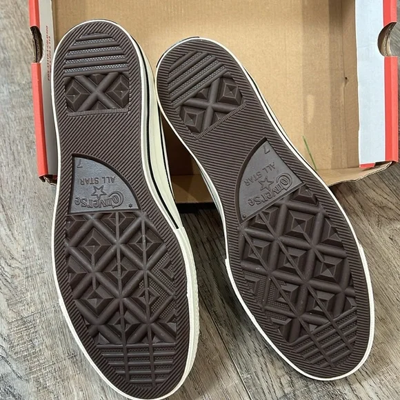 Converse Pink Floral and Metallic Chuck 70 Egret High Tops - Picture 5 of 6